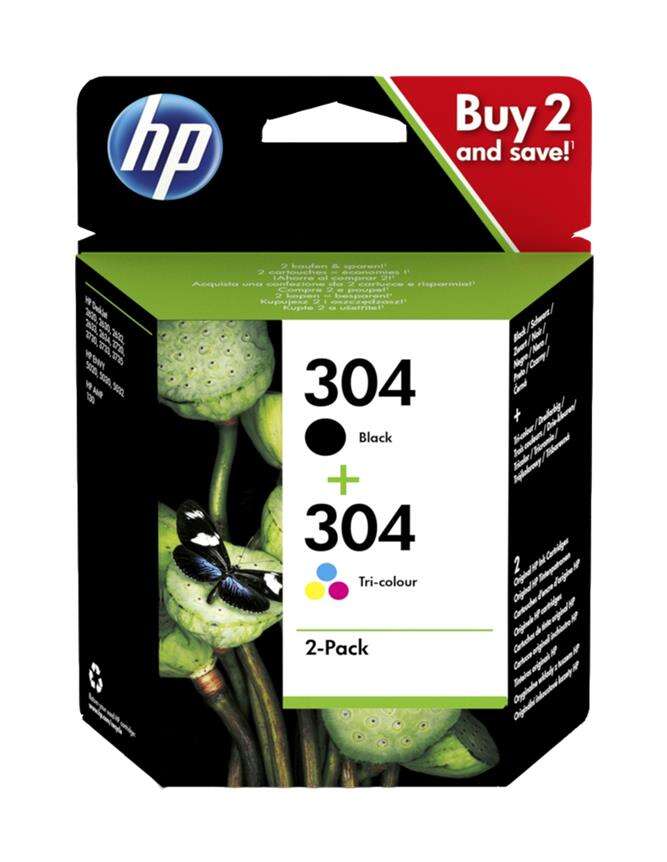HP 304 Nero + Confezione da 2 Cartucce Originali - 3JB05AE