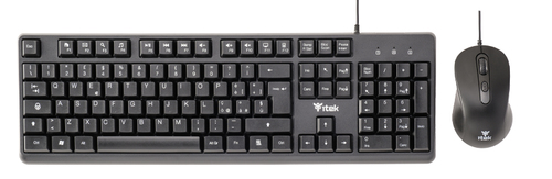 ITEK TASTIERA + MOUSE DEC C01 USB MOUSE OTTICO 3600DPI TASTIERA MEMBRANA 105 TASTI CAVO 1.5M