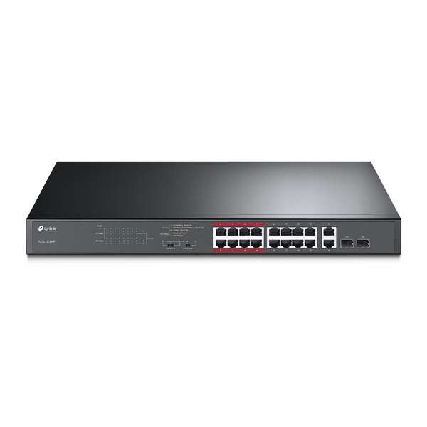 Switch PoE TP-Link a 16 porte 10/100 Mbps + 2 porte Gigabit