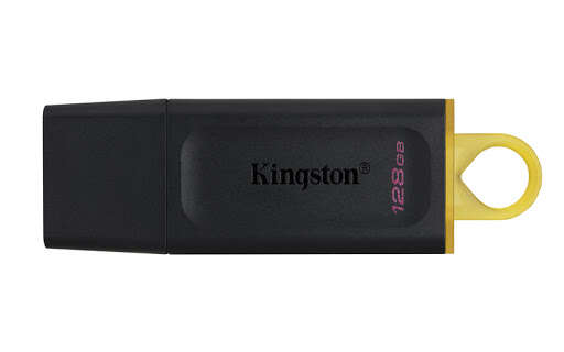 Kingston DataTraveler Exodia Chiavetta USB 128 GB - USB 3.2 Gen 1 - Con cappuccio - Anello per portachiavi - Colore Nero (pendrive)