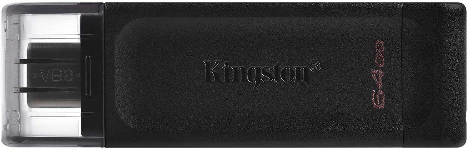 Kingston DataTraveler 70 Chiavetta USB Tipo C 64 GB - USB-C 3.2 Gen 1 - Con cappuccio - Colore Nero (pendrive)