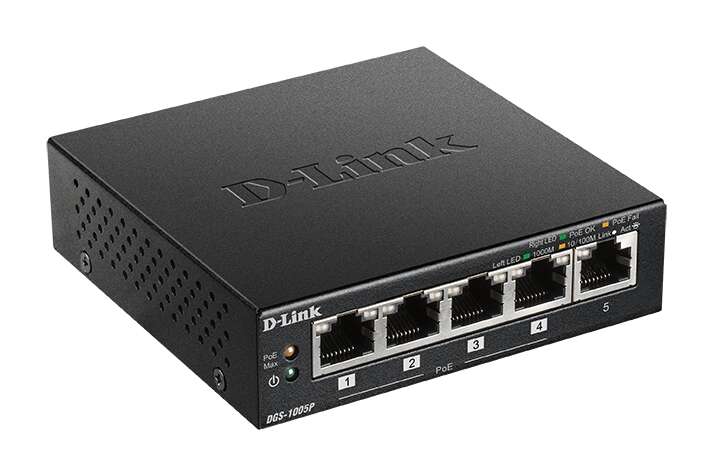 Switch D-Link a 5 porte Gigabit 10/100/1000 Mbps - PoE+