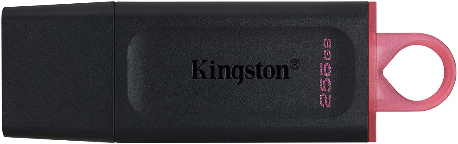 Kingston DataTraveler Exodia Chiavetta USB 256 GB - USB 3.2 Gen 1 - Con cappuccio - Anello per portachiavi - Colore Nero (pendrive)