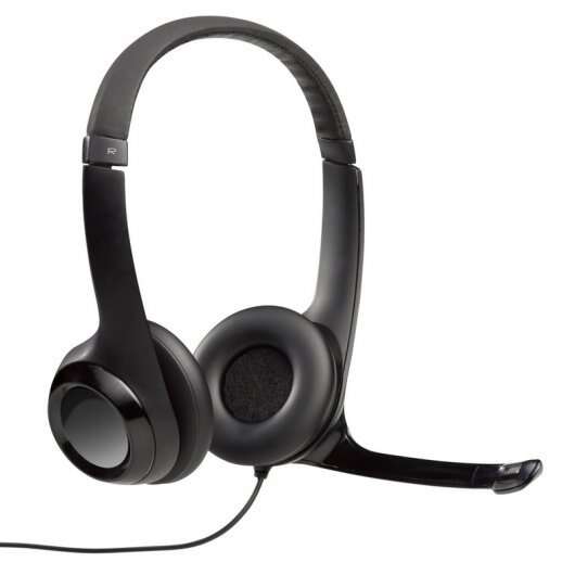 Logitech H390 Cuffie con microfono pieghevole USB - Archetto regolabile - Cuscinetti imbottiti - Controlli sul cavo - Cavo da 2