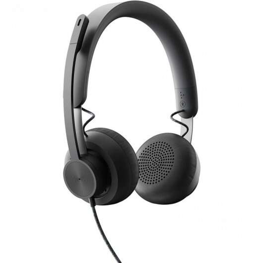 Logitech Zone Wired MS Teams Cuffie con microfono pieghevole USB-C - Archetto regolabile - Cuscinetti imbottiti - Controlli sul cavo - Cavo intrecciato da 1
