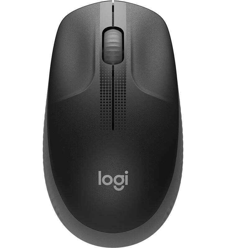 Logitech M190 Mouse wireless USB full size 1000 dpi - 3 pulsanti - Formato grande - Ambidestro - Colore Nero/Grigio scuro