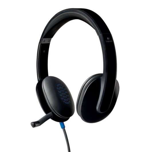 Logitech H540 Cuffie con microfono USB - Microfono pieghevole - Archetto regolabile - Cuscinetti imbottiti - Controlli sul cavo - Cavo da 1