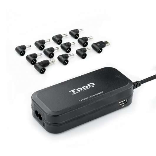 Tooq Caricabatterie universale automatico per laptop 90W - 2x USB - 12 Adattatori - Tensione 12-20V