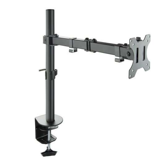 Tooq Supporto da tavolo con braccio articolato per monitor da 13"-32" - Girevole e inclinabile - Gestione dei cavi - Peso max 8 kg - VESA 100x100 mm - Colore Nero