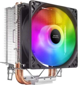 Mars Gaming Ventola CPU 90 mm con dissipatore - Illuminazione RGB - Fino a 130 W - Velocità max. 2200 rpm - 2 heatpipe