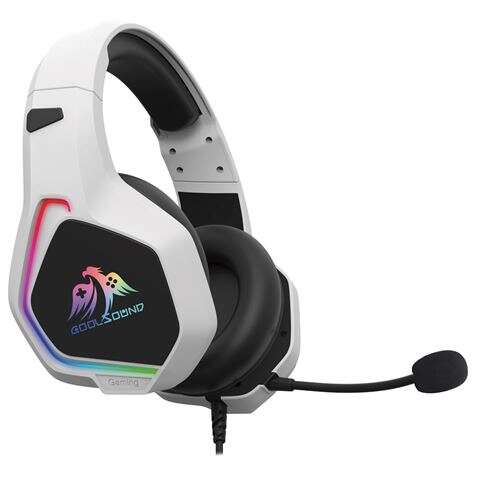 Coolsound G6 Cuffie da gioco con microfono - USB per illuminazione LED - Archetto regolabile - Cuscinetti imbottiti - Controlli sul cavo - Cavo da 2 m