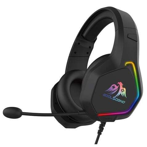 Coolsound G6 Cuffie da gioco con microfono - USB per illuminazione LED - Archetto regolabile - Cuscinetti imbottiti - Controlli sul cavo - Cavo da 2 m