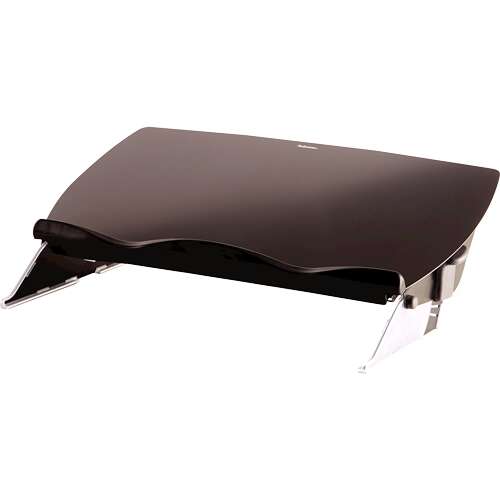 Fellowes Supporto e leggio multifunzione - Regolabile in altezza - Cassetto portaoggetti - Fermo nella parte inferiore - Colore Nero