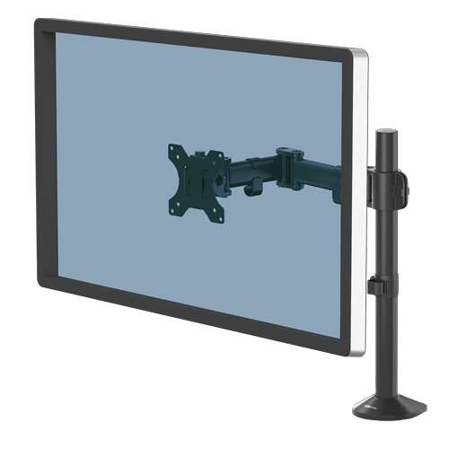 Fellowes Reflex Braccio per monitor singolo - Fino a 8 kg - Regolabile in altezza e profondità - Sistema di gestione dei cavi - Colore Nero