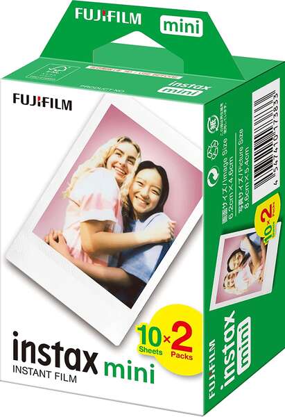Fujifilm Instax mini Confezione da 2x10 pellicole per foto istantanee - Adatte a tutte le fotocamere Instax mini - Formato di stampa (dimensioni dell'immagine: 46x62 mm)