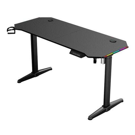 Muvip Tavolo da gaming PRO1600 XL motorizzato in fibra di carbonio - Luce RGB Sound