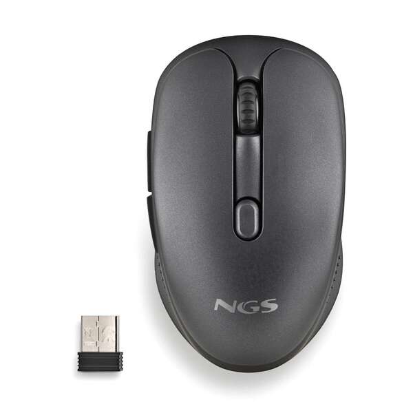 NGS Evo Rust Black Mouse wireless USB 1600 dpi - 5 pulsanti - Ricaricabile - Per destrimani