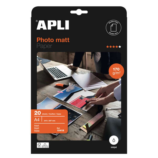 Apli Carta fotografica opaca A4 170 g 20 fogli