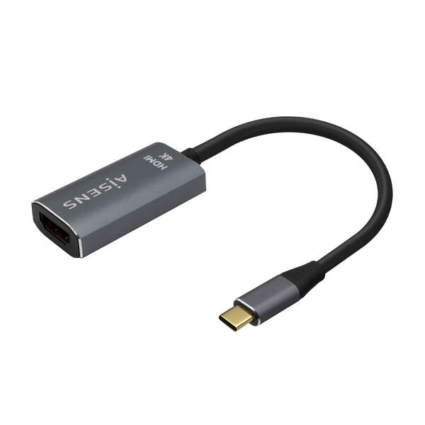 Aisens Convertitore in alluminio da USB-C a HDMI 4K@60Hz - USB-C/M-HDMI/H - 15 cm - Colore Grigio