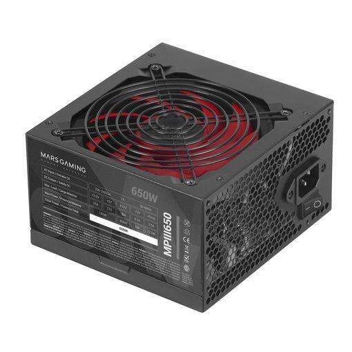 Mars Gaming MPIII650 Alimentatore 650W ATX - Efficienza 85% - PFC attivo - Silenzioso