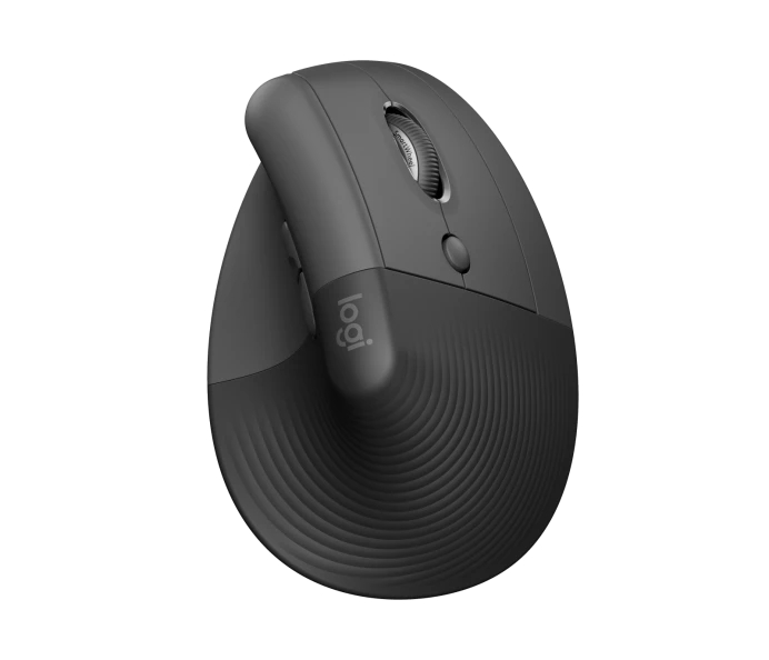 Logitech Lift Mouse verticale Bluetooth e wireless USB 4000 dpi - 5 pulsanti - Per destrimani - Colore Nero/Grigio