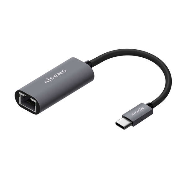 Aisens Convertitore USB 3.1 GEN1 da USB-C a Ethernet Gigabit 10/100/1000 Mbps - 15 cm - Colore Grigio