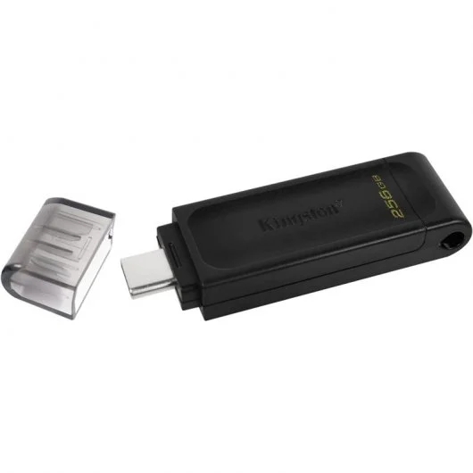 Kingston DataTraveler 70 Chiavetta USB-C 3.2 Gen 1 256GB - Con cappuccio - Colore Nero (pendrive)