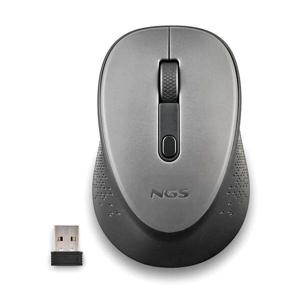 NGS Dew Gray Mouse wireless USB 1600 dpi - 3 pulsanti - Per destrimani - Colore grigio
