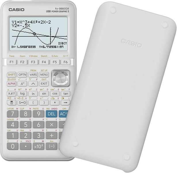 Casio FX-9860GIII Calcolatrice scientifica grafica - Display a 8 righe - Grafici simultanei di diverse funzioni - Calcoli finanziari avanzati - Alimentazione a batterie