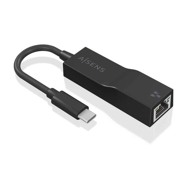 Aisens Convertitore USB 3.1 GEN1 da USB-C a Ethernet Gigabit 10/100/1000 Mbps - 11 cm - Colore Nero