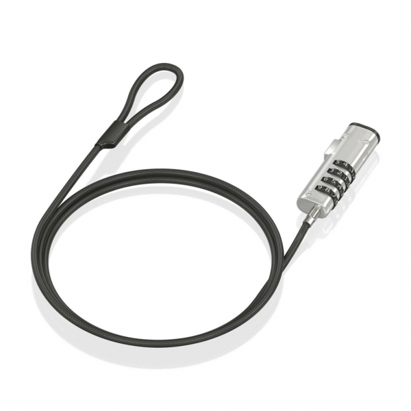 Cavo di sicurezza Aisens Nano con combinazione - Acciaio rivestito in vinile - Compatibile con fessura Nano 2