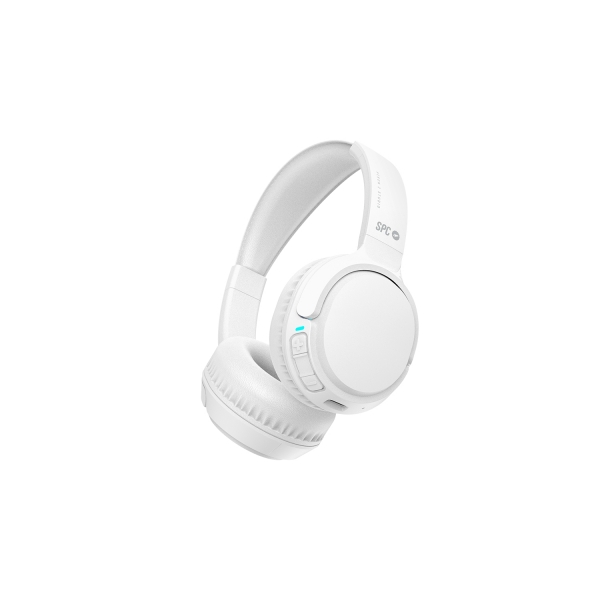 SPC Heron 2 Studio Cuffie Bluetooth 5.4 - Doppia connessione - Autonomia fino a 50 ore - Design regolabile e pieghevole - Controlli sul cavo - Colore Bianco