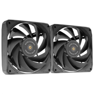 Mars Gaming MF-NCLX2 Kit di ventole PWM - Pale ibride - Cuscinetti FDB in rame - Cuscinetti antivibrazioni - Controllo preciso della Velocità - Flusso d'aria 72 CFM - Colore Nero