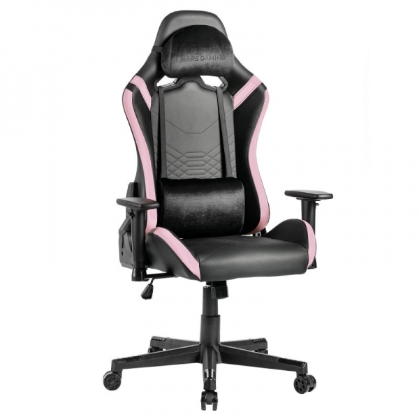 Mars Gaming MGC-PRO Sedia da gaming - Pelle PU - Cuscini Soft-Touch - Braccioli 2D - Schienale reclinabile a 135º - Base in acciaio - Ruote XL - Portata 150 kg - Colore Nero