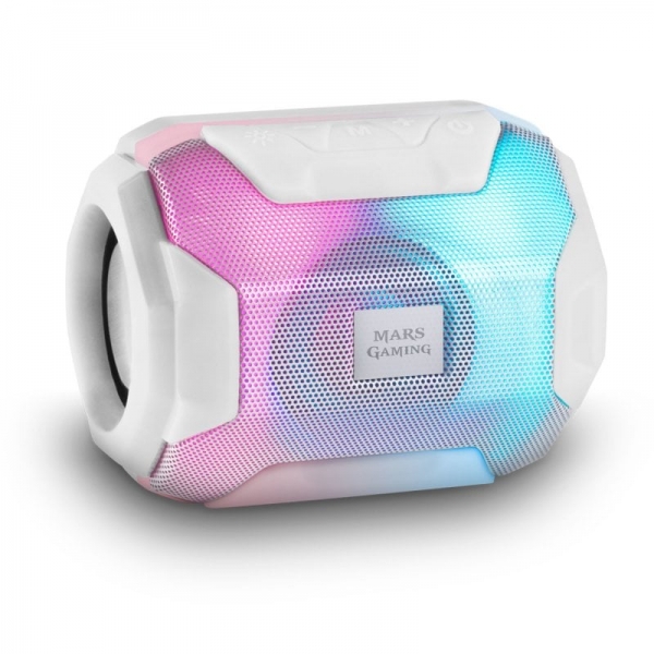 Mars Gaming SoundBlast Altoparlante portatile - Suono potente - Driver attivi e passivi Ultra-BASS - Bluetooth 5.0 - USB e MicroSD - 8 ore di autonomia - Colore Bianco