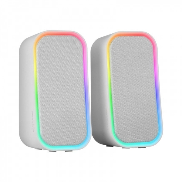 Mars Gaming MS-OM Altoparlanti - Potenza 20W - Chipset DSP - Illuminazione RGB - Bluetooth 5.3 - AUX-IN - Controllo intuitivo - Compatibilità universale - Colore Bianco