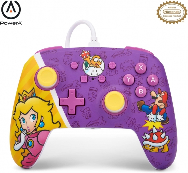 PowerA Controller con cavo Enhanced per Nintendo Switch - Princess Peach Battle