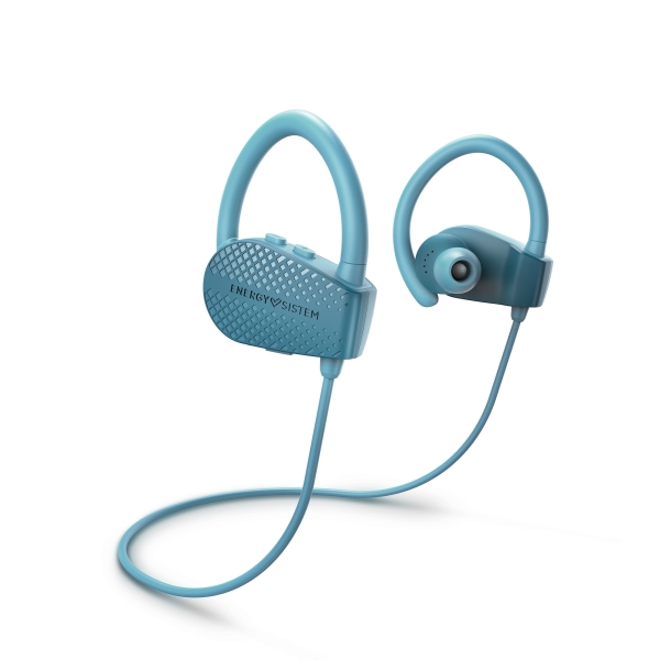 Energy Sistem Sport 1+ Auricolari sportivi - Bluetooth 5.1 - Fino a 8 ore di autonomia - Microfono con funzione vivavoce e controllo vocale - Sistema di fissaggio Secure-Fit - Resistenti al sudore - Colore Blu