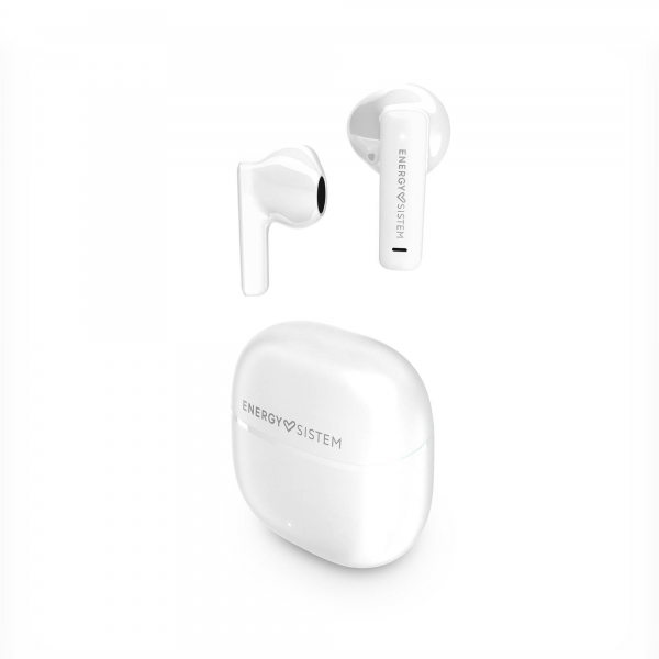 Energy Sistem SreetMusic Cuffie True Wireless - Bluetooth 5.4 - 20 ore di autonomia - Bassi profondi - Materiali riciclati - Assistente vocale integrato - Colore Bianco