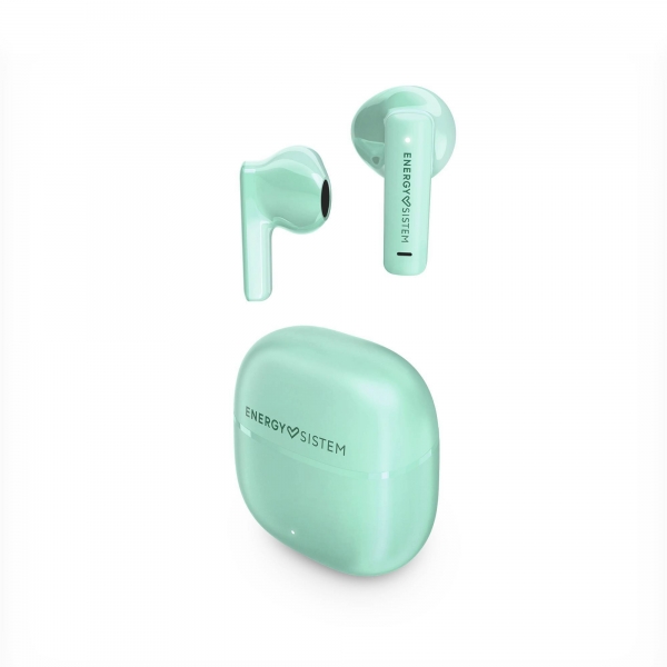 Energy Sistem StreetMusic Auricolari True Wireless - Bluetooth 5.4 - Bassi profondi - 20 ore di autonomia - Materiali riciclati - Assistente vocale integrato - Colore verde
