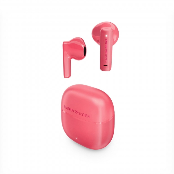 Energy Sistem StreetMusic Cuffie True Wireless - Bluetooth 5.4 - 20 ore di autonomia - Bassi profondi - Materiali riciclati - Assistente vocale integrato - Colore Rosso