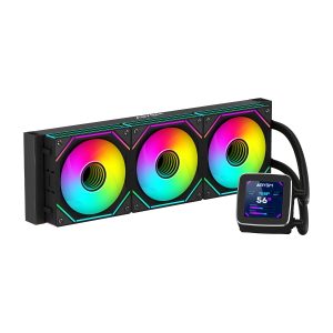 Abysm Oceanic LCD 360 ARGB Kit di raffreddamento a liquido - 3 ventole da 120 mm - Illuminazione ARGB - Display LCD da 2
