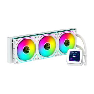 Abysm Oceanic LCD 360 ARGB Kit di raffreddamento a liquido - 3 ventole da 120 mm - Illuminazione ARGB - Schermo LCD da 2