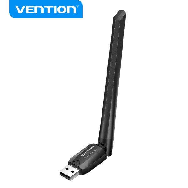 Vention KDUB0 Adattatore Wi-Fi USB AC650 - Dual Band - Antenna 6dBi - Connessione veloce e stabile - Facile installazione - Colore Nero