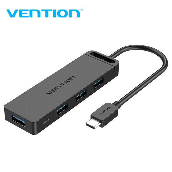 Hub USB C Vention a 4 porte - Velocità alta 5 Gbps - Compatibile OTG - Ampia compatibilità - Colore Nero