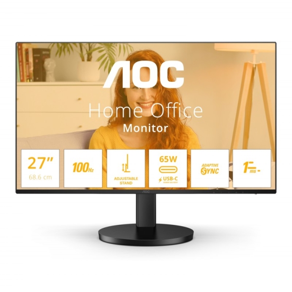 Monitor AOC B3 da 27" LED IPS FullHD 1080p 100Hz - Risposta 1ms - Angolo di visione 178° - Altoparlanti integrati - USB-C