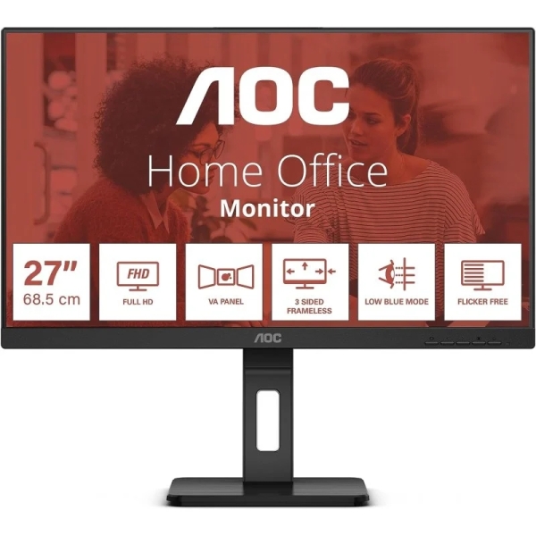 Monitor AOC 27" LED IPS FullHD 1080p 75Hz - Risposta 4ms - Regolazione in alt...