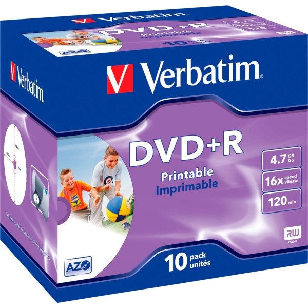 Verbatim Confezione da 10 DVD+R stampabili 16x 4