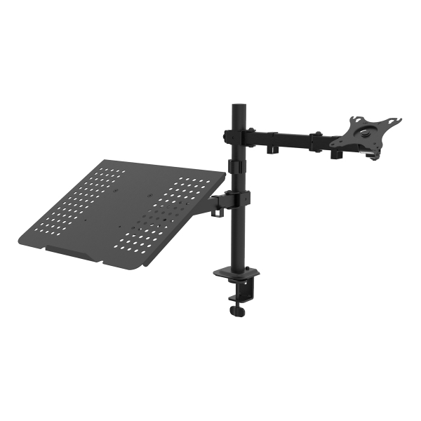 Unykach UK1420 Supporto da tavolo con braccio articolato per monitor da 10"-32" + supporto per laptop - Girevole
