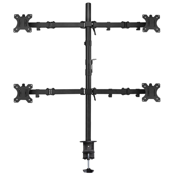 Ewent EW1514 Supporto da tavolo con braccio articolato per 4 monitor da 10"-32" - Girevole - Gestione cavi - Peso max 8 kg - VESA 100x100 mm